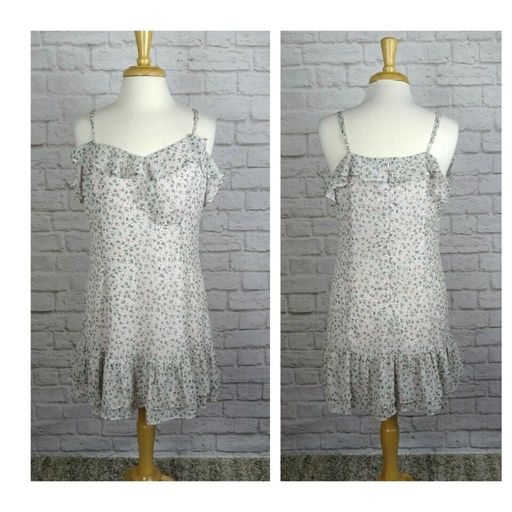 Lulu's Women's Dress Sleeveless Spaghetti Straps Ruffles Print Floral Short L